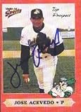 Jose Acevedo, Charleston Wheelers - Reds Affiliate Autographed Card