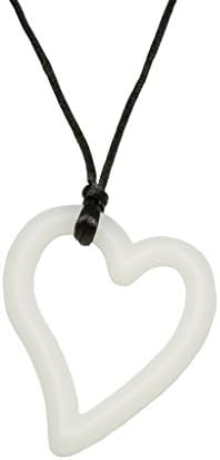 Munchables Silicone Teething Pendant - Heart (White)