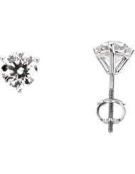 Clevereves 14K White Gold Pair 1 1 2 Ct Tw Diamond Earrings