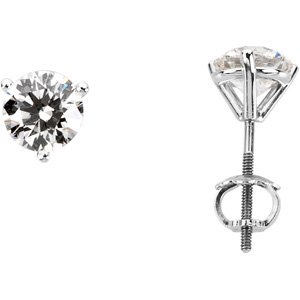 14K White Gold Pair 1 1/2 Ct Tw Diamond Earring
