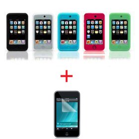 iBox - 5 Pack Silicone Cases & Screen Protector For New Apple iPod Touch 2nd Generation 2G - 8GB 16GB 32GB