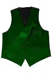 Tuxedo Vest Hunter Satin Green with 2 ties!