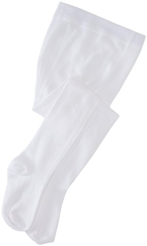 Jefferies Socks Girls 2-6x School Uniform Heavyweight Tights 2 Pack, White, 4-6