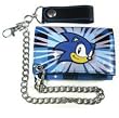 Bioworld Sonic The Hedgehog Printed Tri-Fold Chain Wallet w/ Metal Badge
