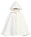 White Fleece Cape with Hood - 4