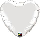 Foil Solid Colour Balloons | 18 Silver Heart Foil