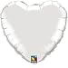 Foil Solid Colour Balloons | 18 Silver Heart Foil