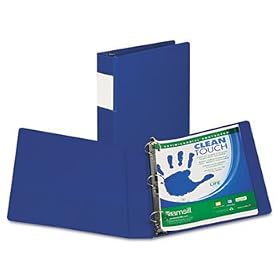 Clean Touch Antimicrobial Locking Round Ring Binder, Ltr Size, 1-1/2 Cap, DK BE