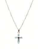 Pack of 4 March Birthstone Cubic Zirconia Cross Pendant Necklaces 0.5 #14573