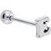 E Letter Initial Steel Barbell Tongue Ring
