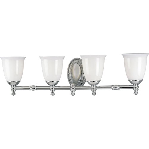 Progress Lighting P3041-15 4-Light Victorian Bath Bracket, Polished Chrome