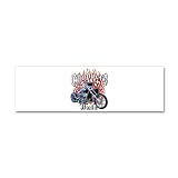 21 x 7 Wall Vinyl Sticker Choppers Rule Flaming Motorcycle and Iron Cross