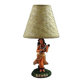 Hawaiian Table Lamp - Hula Girl w/ Ukulele