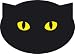 Cats Eyes Standard Size Black Plastic Placemat