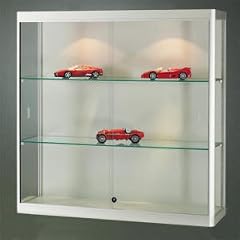 Wandvitrine,Alu-Profil rund,ESG,Fachb. Floatglas,Holzboden-/Deckel,Deckenspot
