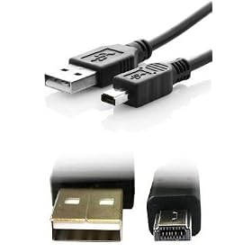Mini B USB Cable Lead for Fuji Fujifilm Finepix A205s, A205 s, A210, A310, A330, A340, A405, A607, A699, E500, E510, E550, F401 Zoom, F402, F410, F420, F440, F450, F455, F610, F700, F710, F810, M603 , Q1, V10 Zoom , Z1, Z2, Z3, Z5, Z5FD Digital Camera