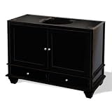 American Bath Factory W1-4833-BK-1-SN Cape Mansion 48 Vanity Cabinet in Old World Black With Coasta