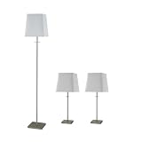 3-pc. Silver Lamp Set by -