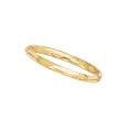 14K Yellow Gold Engraved Bangle Bracelet - 8 inches