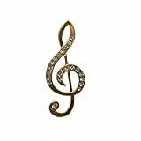 Austrian Crystal G-Clef Music Note Fashion Pin