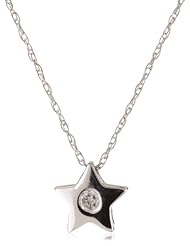 Kobelli 0.05 Cttw Diamond Star Shaped Pendant Necklace