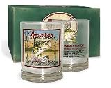 New American Expedition Largemouth Bass Tumbler Set Includs Two Matching 10 Oz Tumbler Glasse
