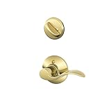 Schlage F59 ACC 605 LH Accent Interior Left-Handed Lever with Deadbolt, Bright Brass by Schlage Lock