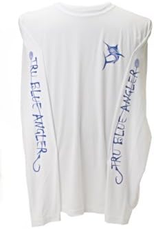 Tru Blue Angler-High Performance - Dri Fit UPF 30+ Mens Long Sleeve Fishing Shirt