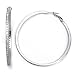 Jewelry : Sterling Silver Cubic Zirconia 60MM Eternity Channel Set CZ Hoop Earrings