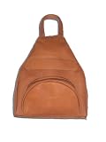 Genuine Leather Backpack Golden Light Brown #6