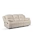 Capella Bonded and Faux Leather Alpha 3 Seat Recliner Sofa with 2 Manual Recliner Actions, Cream