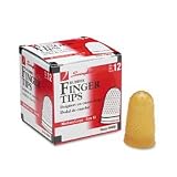 Acco Swingline Rubber Fingertips, #12 11/16in. Diameter, Amber, Box Of 12