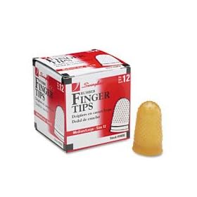 Acco Swingline Rubber Fingertips, #12 11/16in. Diameter, Amber, Box Of 12