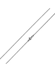Black Rhodium Sterling Silver Bead Chains 1.2MM (14", 16", 18", 20", 22", 24", 30" Inch Lengths)