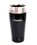 Volvo Logo Official Travel Coffee Mug Cup Stainless Steel Black 16oz