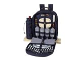 Picnic at Ascot 011B-P Navy Super Deluxe Backpack 4-person