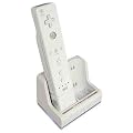 Invero Nintendo Wii MotionPlus Twin Dual Charge Charger Remote Station Dock Stand with 2 Rechargeable Battery Packs plus LED Light