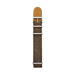 Fossil Watches, Men's Leather And Wool 22Mm Watch Strap - Tweed