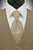 Latte Solid Satin Vest with Coordinating Tapestry Tie