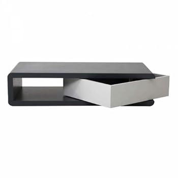 Table basse rectangulaire design tiroir pivotant FLUSH