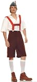 4Pc Men's Lederhosen Include Hat,Shirt,Suspenders And Shorts (Brown;X-Large)