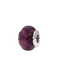 Sterling Silver 11mm Purple Magnesite Stone Charm for 3mm Bracelets