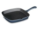 Cuisinart Chef's Classic Enameled Cast Iron 9-1/4-Inch Square Grill Pan, Provencal Blue