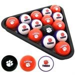 Clemson Tigers Logo Billiard Pool Ball Set