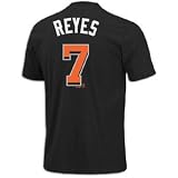 MLB Mens Miami Marlins Jose Reyes Black Short Sleeve Basic Tee By Majestic (Black, Medium)