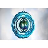 Small Gazing Ball Wind Spinner - Teal