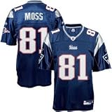 Reebok NFL Equipment New England Patriots #81 Randy Moss Navy Blue Replica Football Jersey