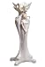 13.5 inch Tall Porcelain Vase bas relief Maiden with Peonies