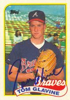 Tom Glavine, Atlanta Braves, 1989 Topps Autographed Card