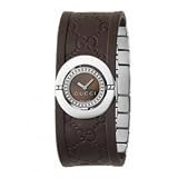 Gucci 112 Twirl Stainless Steel GG Womens Bangle Watch YA112528